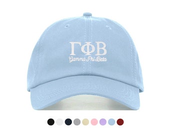 Gamma Phi Beta L/S honkbal hoed - geborduurd Baseballcap / / Sorority Griekse groot weinig zuster cadeau