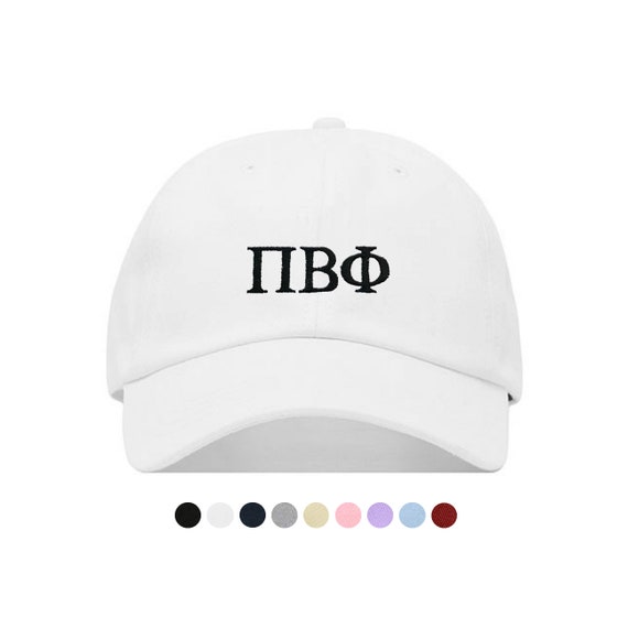 B Hot Pink Baseball Hat with White Thread Pi Phi Pi Beta Phi Sorority