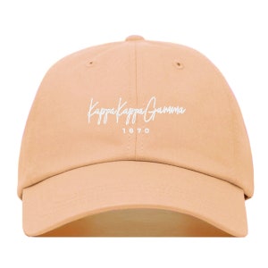 Kappa Kappa Gamma Signature Baseball Hat - Embroidered Baseball Cap // Sorority Greek Big Little Sister Gift
