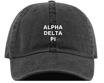 Alpha Delta Pi Stacked Baseball Hat - Embroidered Baseball Cap // Sorority Greek Big Little Sister Gift