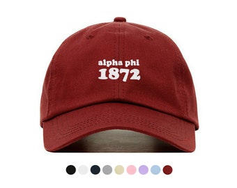 Alpha Phi Year Baseball Hat - Embroidered Baseball Cap // Sorority Greek Big Little Sister Gift