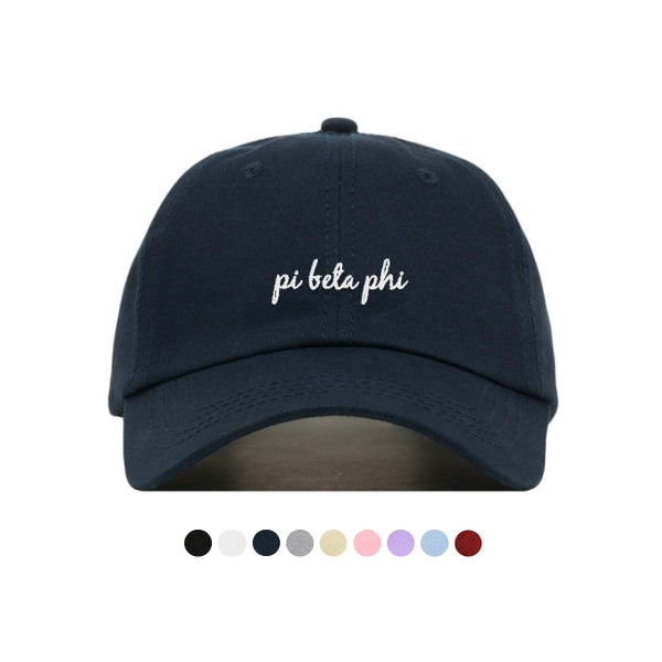 Pi Beta Phi Script Baseball Hat - Embroidered Baseball Cap // Sorority Greek Big Little Sister Gift