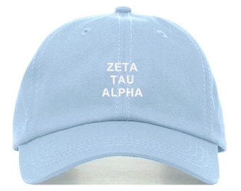 Zeta Tau Alpha Stacked Baseball Hat - Embroidered Baseball Cap // Sorority Greek Big Little Sister Gift