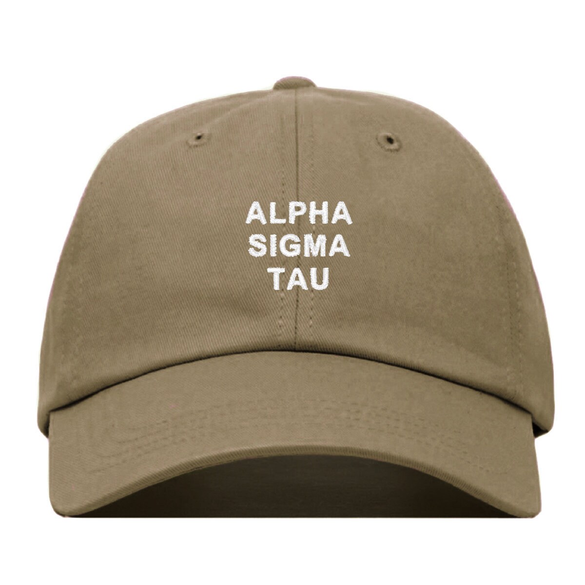 Alpha Sigma Tau Stacked Baseball Hat - Embroidered Baseball Cap // Sorority Greek Big Little Sister Gift