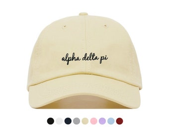 Alpha Delta Pi Script Baseball Hat - Embroidered Baseball Cap // Sorority Greek Big Little Sister Gift