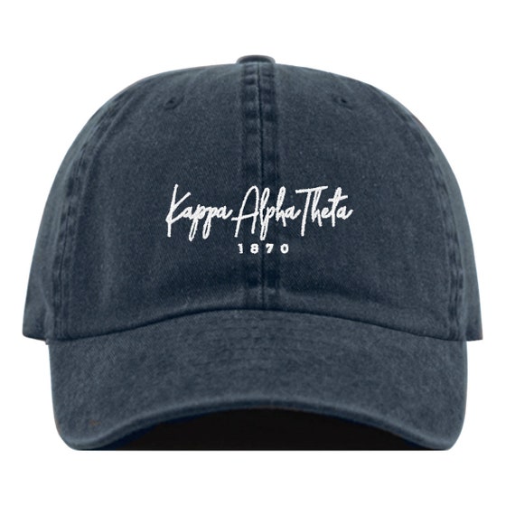 Kappa Alpha Theta Signature Baseball Hat - Embroidered Baseball Cap // Sorority Greek Big Little Sister Gift