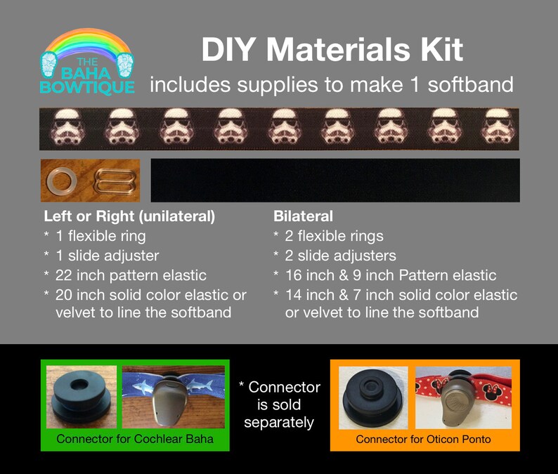 Vader Villain Inspired DIY or softband for Baha Ponto Connector sold separately