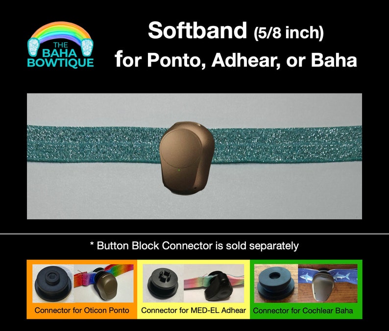 Glitter Teal DIY or softband for Baha Ponto Adhear Connector sold separately image 2