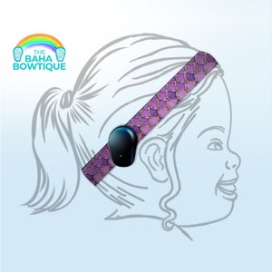 Pink Purple Mermaid Scales - choose DIY or softband (Connector sold separately) compatible with Baha, Ponto, or AdHear