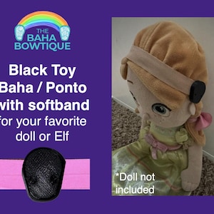 Black - TOY Baha Ponto Hearing Aid & Softband for Doll or Elf (Doll not included)