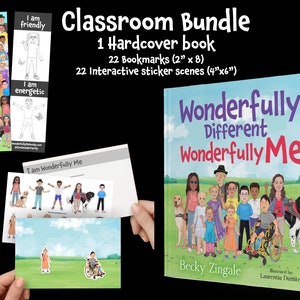 Hardcover Book: Wonderfully Different, Wonderfully Me written by Becky Zingale Classroom Bundle