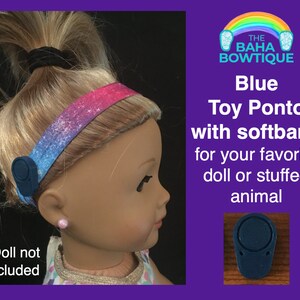 Blue - TOY Ponto Hearing Aid & Softband for Doll or Elf (Doll not included)
