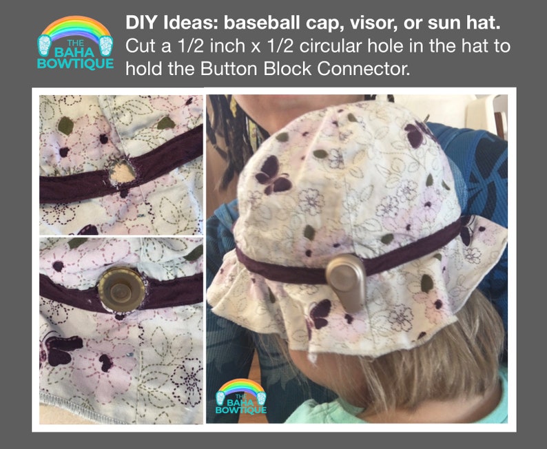 Hearing Device Connector for Custom Softband sold separately or DIY hat. Chose Connector for Cochlear Baha, Oticon Ponto, or MedEl AdHear. afbeelding 8