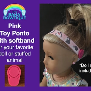 Pink - TOY Ponto Hearing Aid & Softband for Doll or Elf (Doll not included)