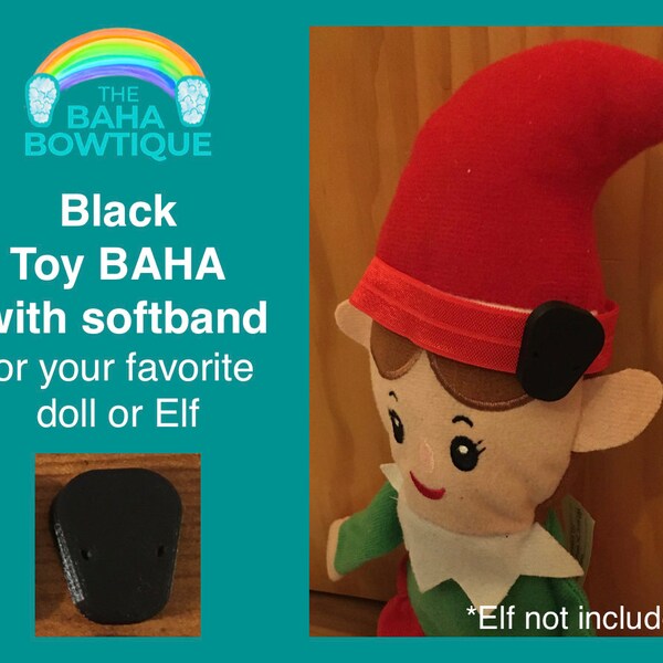 Black - TOY Baha Hearing Aid & Softband for Doll or Elf (Doll not included)
