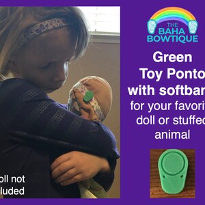 Green - TOY Ponto Hearing Aid & Softband for Doll or Elf (Doll not included)