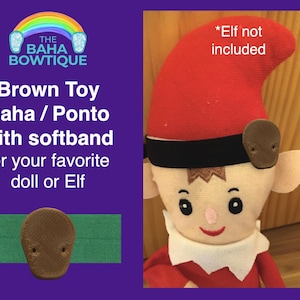 Brown - TOY Baha Hearing Aid & Softband for Doll or Elf (Doll not included)