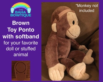 Brown - TOY Ponto Hearing Aid & Softband for Doll or Elf (Doll not included)