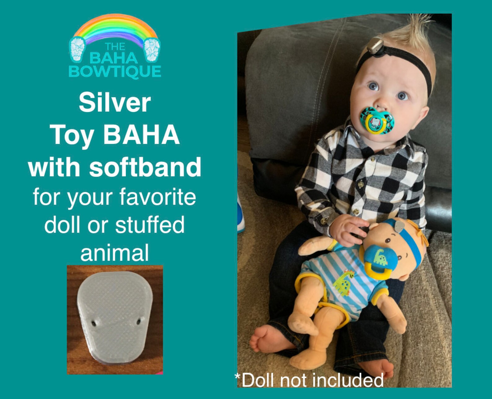 Silver TOY Baha Hearing Aid & Softband for Doll or Elf doll Etsy