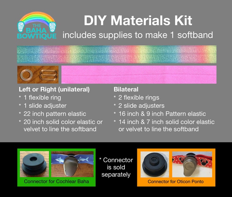 Pastel Rainbow choose DIY or softband Connector for Baha Ponto Adhear sold separately image 3