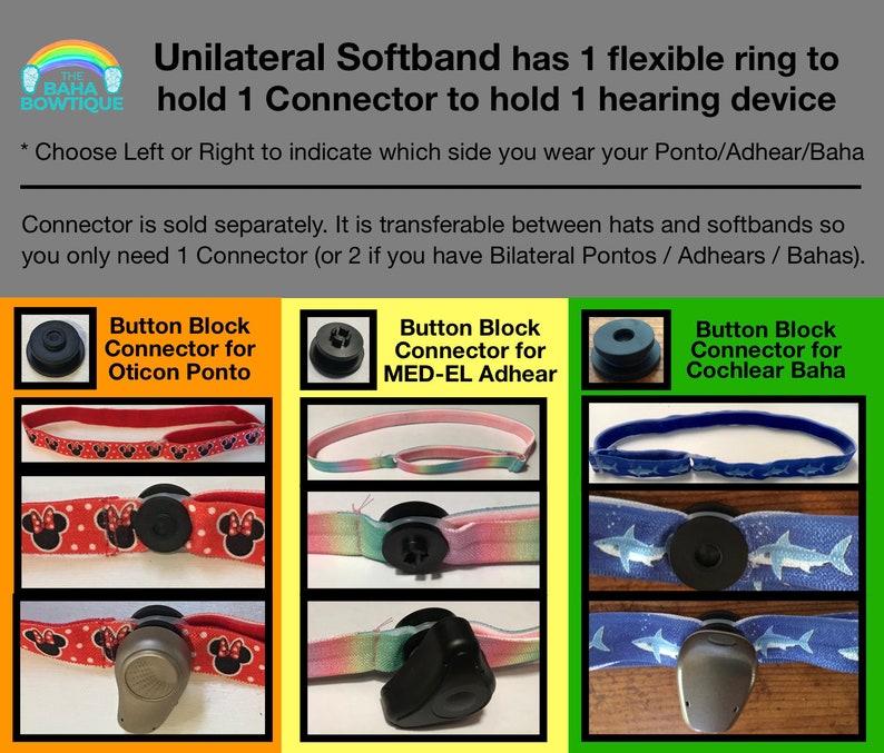 Hearing Device Connector for Custom Softband sold separately or DIY hat. Chose Connector for Cochlear Baha, Oticon Ponto, or MedEl AdHear. image 5