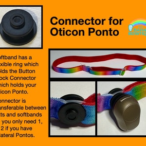 Hearing Device Connector for Custom Softband sold separately or DIY hat. Chose Connector for Cochlear Baha, Oticon Ponto, or MedEl AdHear. Oticon Ponto