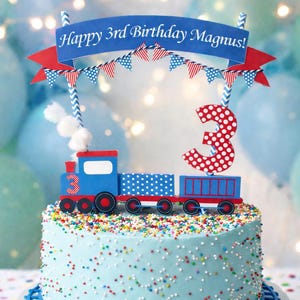 Personalisierte Zug Cake Topper / Thomas die Tank Lokomotive Geburtstagstorte