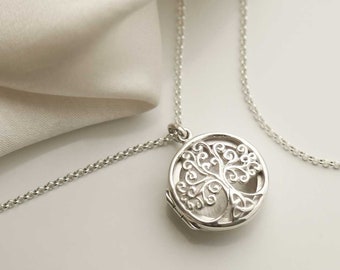 Médaillon d'arbre en filigrane en argent sterling