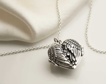 Sterling Silver Love Wings Locket Necklace