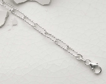 Sterling Silver Sparkling Paperclip Bracelet