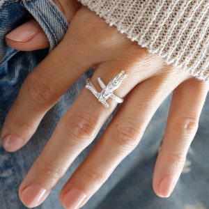 Sterling Silver Leaping Hare Ring