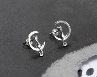 cat earrings cute cat drop earrings earrings art picture glass round earrings
