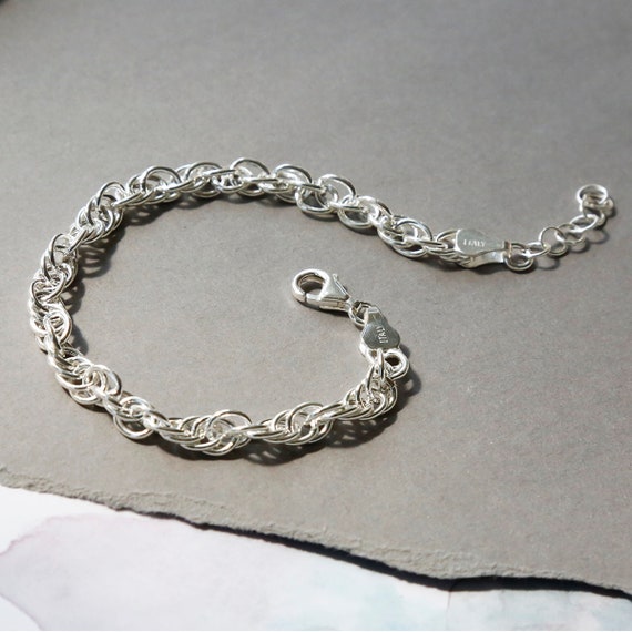 Sterling silver twisted rope best sale bracelet