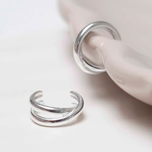Sterling Silver Double Row Ear Cuff