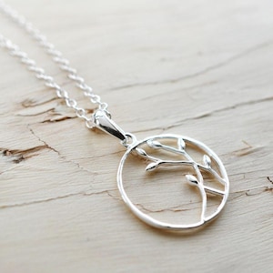 Sterling Silver Bud Loop Necklace