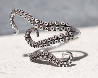 Sterling Silver Adjustable Octopus Ring