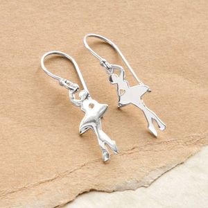 Sterling Silver Ballerina Dangly Earrings