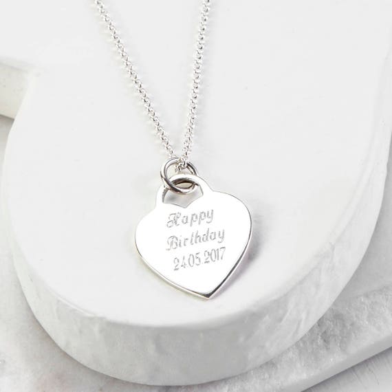 14k Gold Engravable Heart Tag ID Kids / Teen Pendant/Necklace