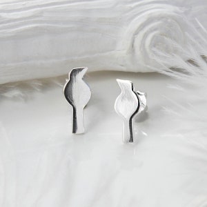 Sterling Silver Petite Bird Stud Earrings
