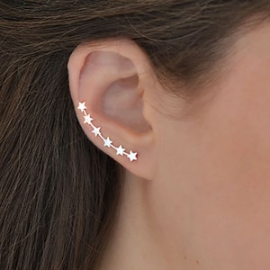 Sterling Silver Star Ear Climbers image 5