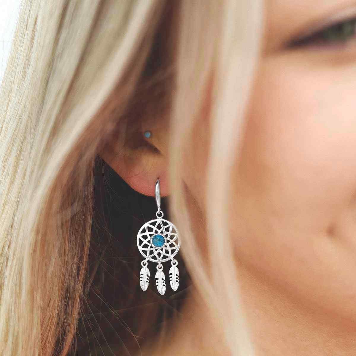 Di alta qualità turchese 8mm forma rotonda taglio gemma Set 925 argento Sterling