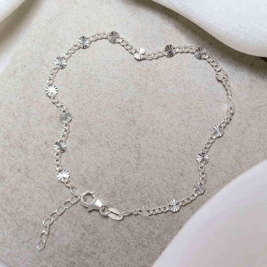 Sterling Silver Shimmer Chain Bracelet - Etsy