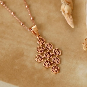 Rose Gold Plated Sterling Silver Moroccan Tile Necklace