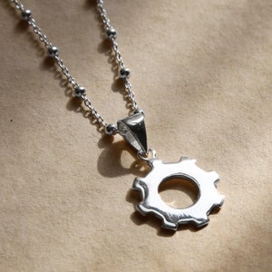 Sterling Silver Industrial Cog Necklace
