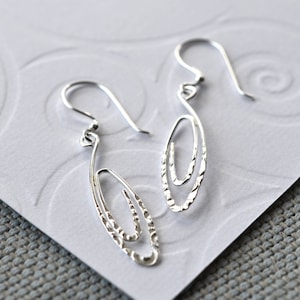 Sterling Silver Urban Spiral Dangly Earrings