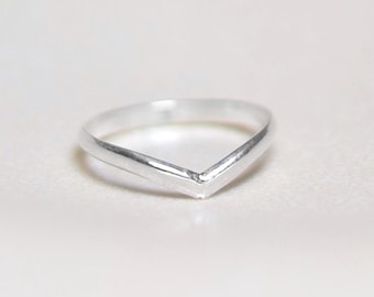Sterling Silver Wishbone Midi Ring