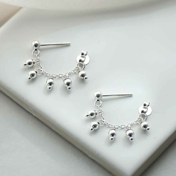 Sterling Silver Hanging Lanterns Chain Studs