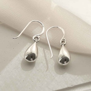 Sterling Silver Teardrop Dangly Earrings image 1