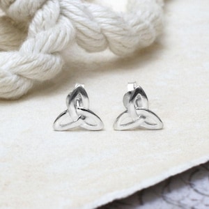 Sterling Silver Small Celtic Triquetra Stud Earrings