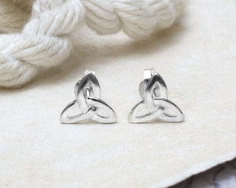 Sterling Silver Small Celtic Triquetra Stud Earrings